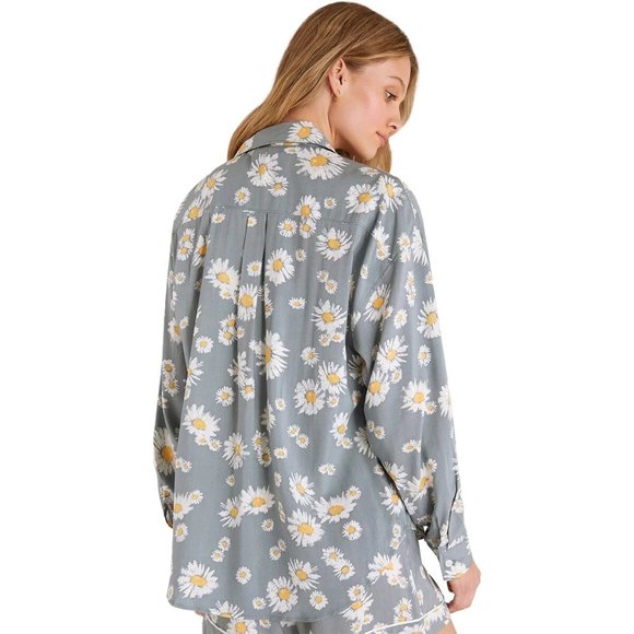 Z Supply Button down Top Green Floral Top Pocket detail | Small - Green Daisy - Picture 6 of 13